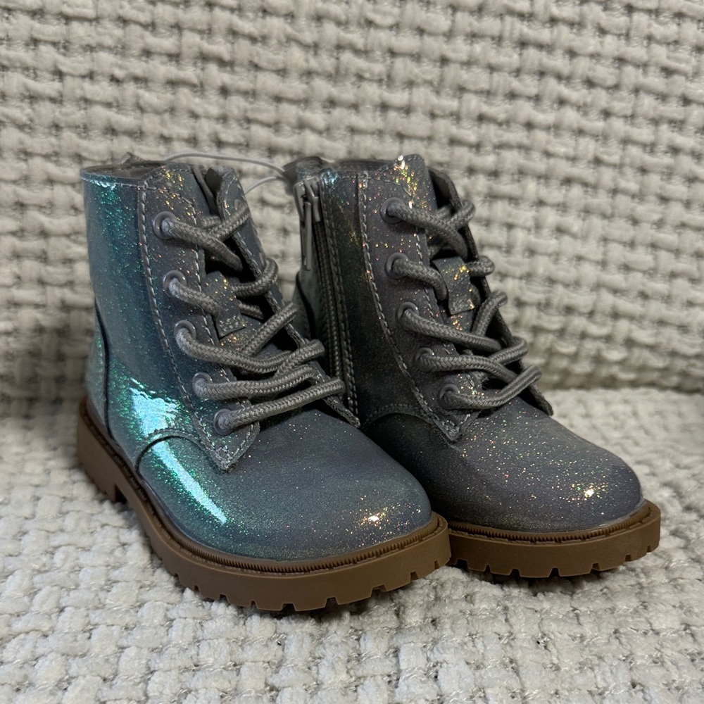 Old Navy Glittery Silver Kids Boots
